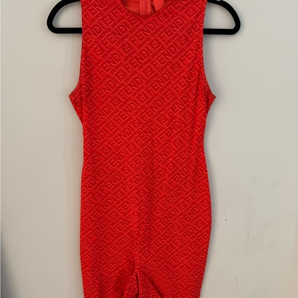 Fendi | Pants & Jumpsuits | Fendi Red Halter Bodycon Mini Dress | Poshmark